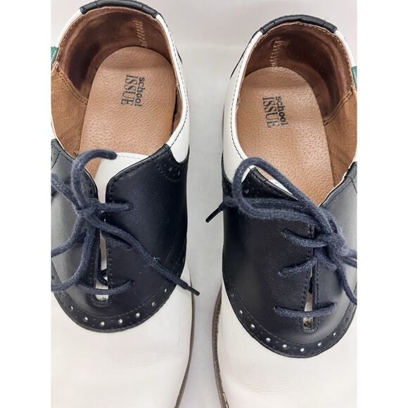 Women's School Issue Upper Class Oxford Shoes White/Black Saddle (Sz 10.5) - Picture 2 of 16